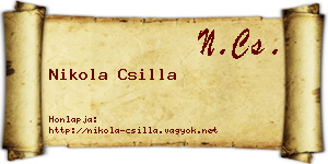 Nikola Csilla névjegykártya